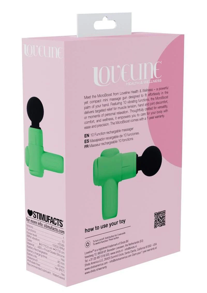 Loveline Microboost 10 Function Vibrating Rechargeable Silicone Massasger - Image 4