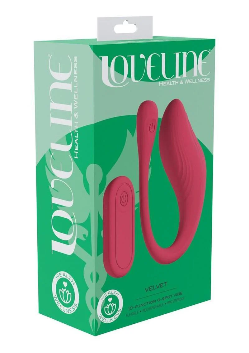 Loveline Velvet G-Spot 10 Function Silicone Rechargeable Vibrator with Remote Control - Image 2