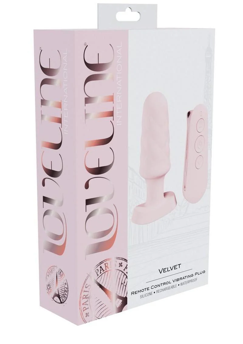 Loveline Velvet Silicone Rechargeable Vibrating Anal Plug with Remote - Image 2