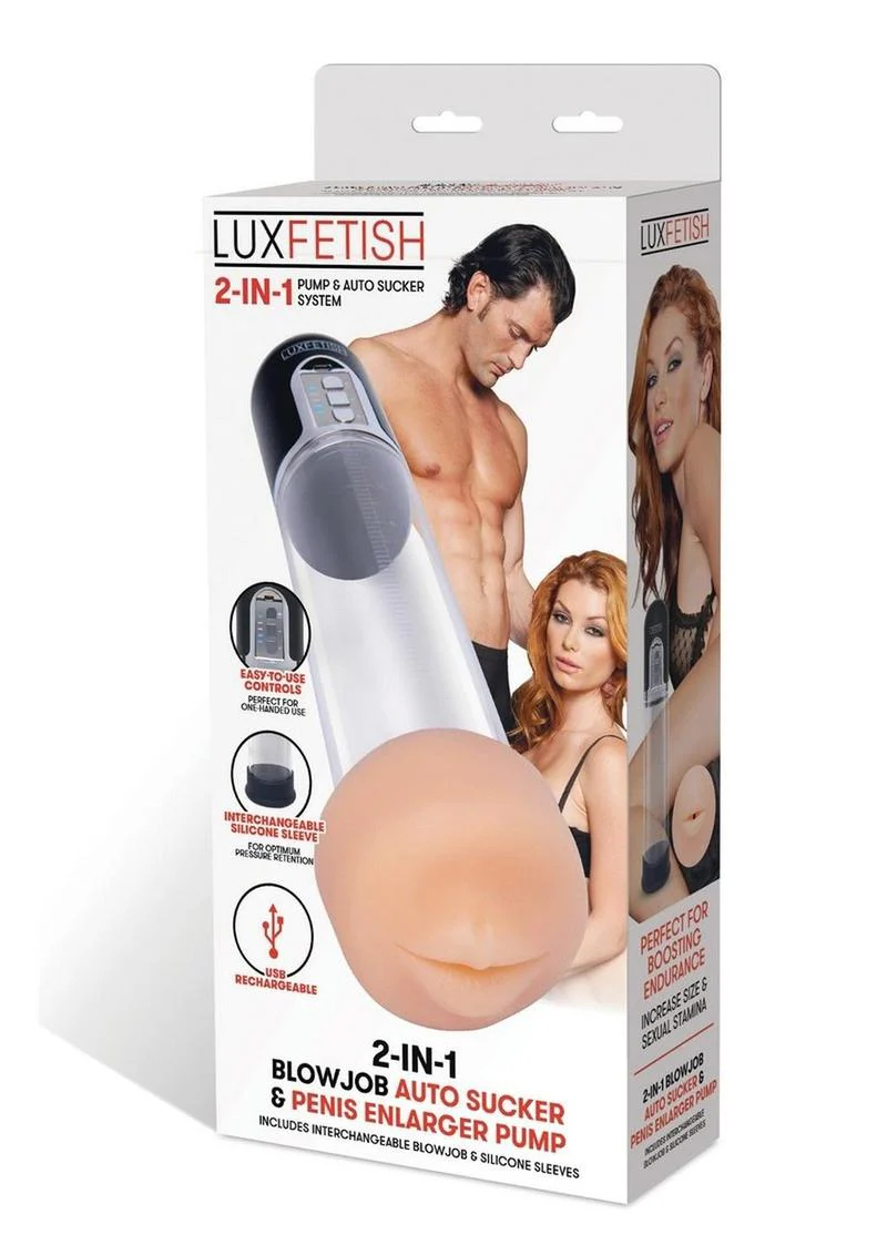 Lux Fetish 2 In 1 Blowjob Auto Sucker and Penis Englarger Pump - Image 3