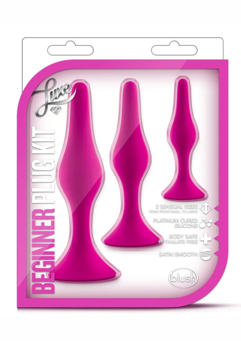 Luxe Beginner Plug Kit Silicone Butt Plugs 3 Sizes - Image 3