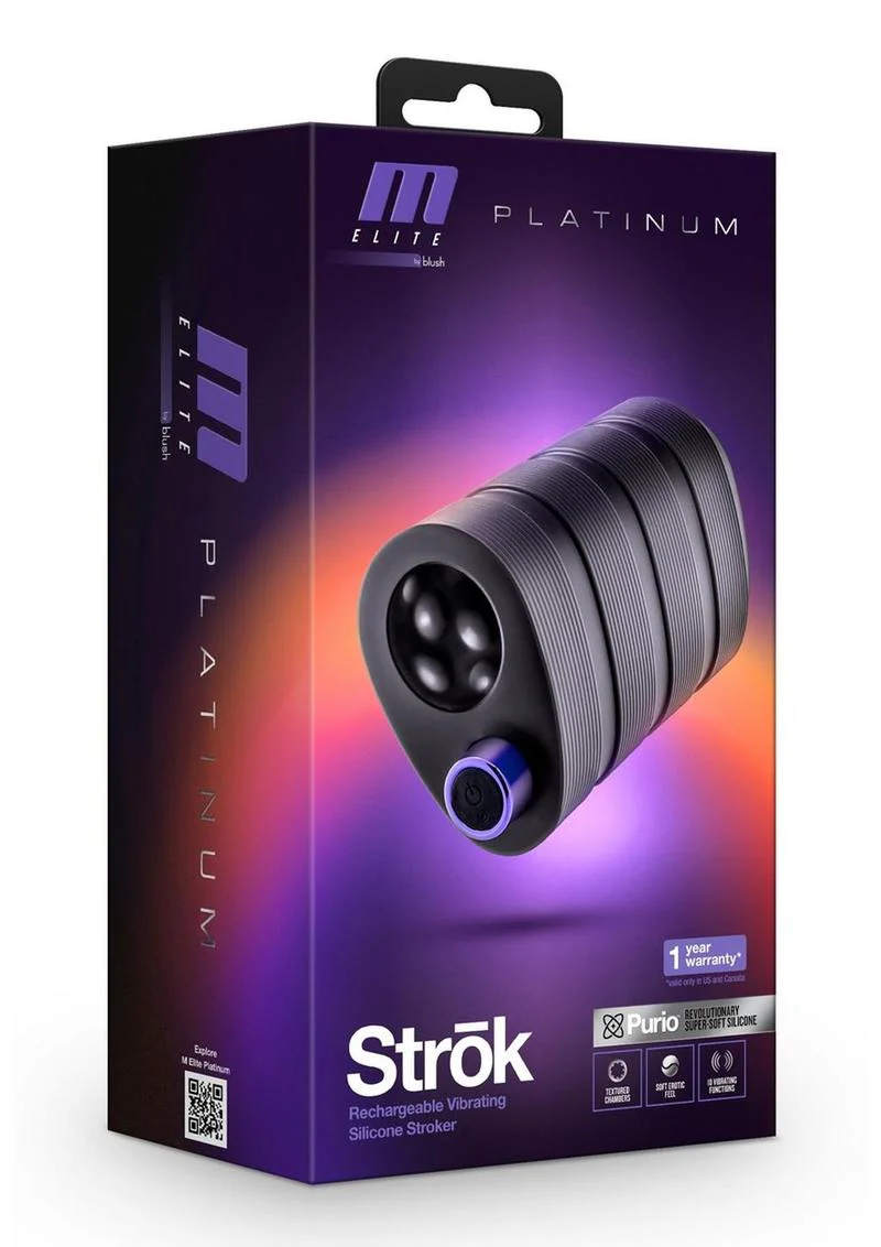 M Elite Platinum Strok Rechargeable Silicone Dual End Pussy Masturbator - Image 3