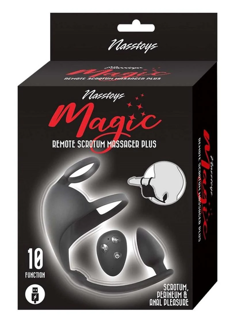 Magic Remote Controlled Scrotum Massager Rechargeable Silicone Plug - Image 2
