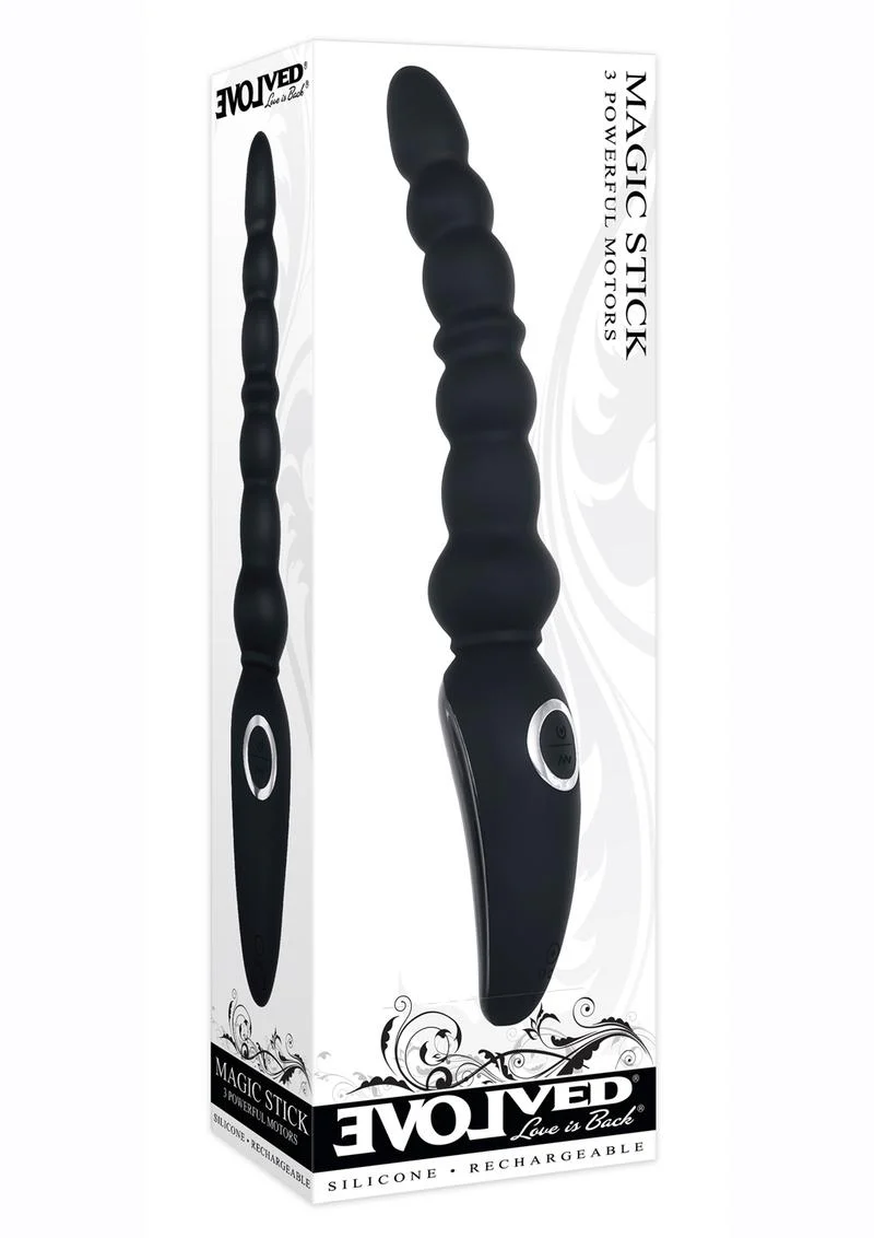 Magic Stick Rechargeable Silicone Beaded Vibrator - Image 3