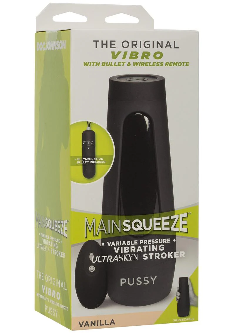 Main Squeeze The Original Vibro Ultraskyn Vibrating Masturbator with Bullet and Remote Control - Pussy - Image 3