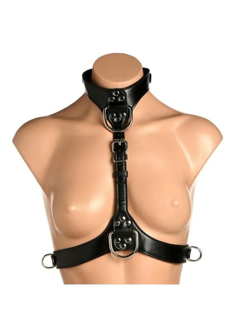 Master Series Vixen Female Chest Vegan Leather Harness - Image 3
