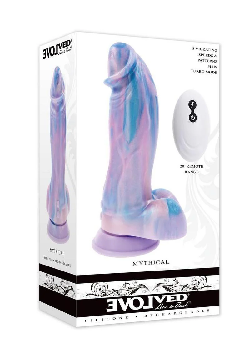 Mythical Rechargeable Silicone Vibrating Dildo with Remote - Image 2