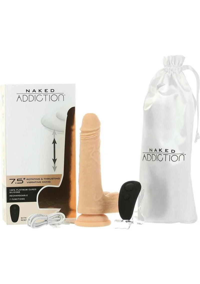 Naked Addiction Silicone Rechargeable Thrusting, Vibrating, and Rotating Dildo - Image 3