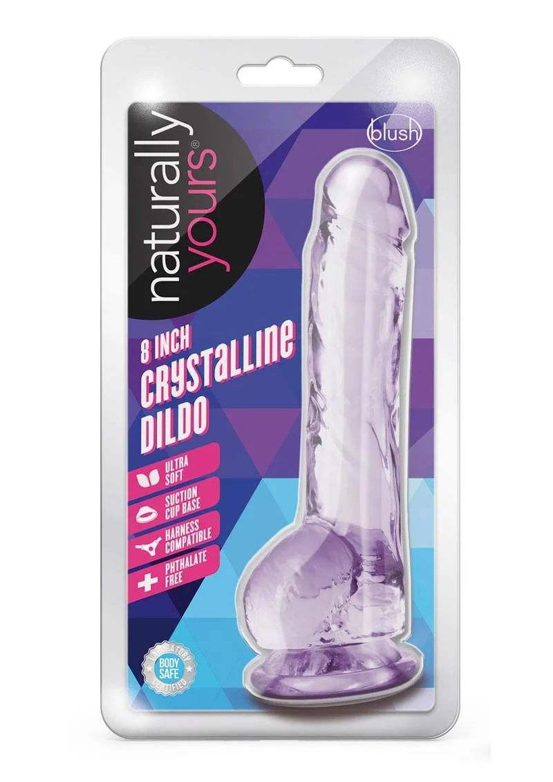 Naturally Yours Crystalline Dildo 8in - Amethyst - Image 3