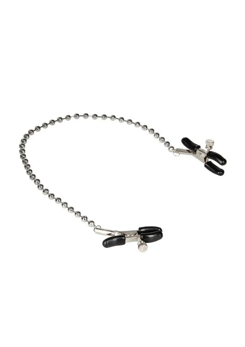 Nipple Play Silver Beaded Chain Nipple Clamps - Image 4