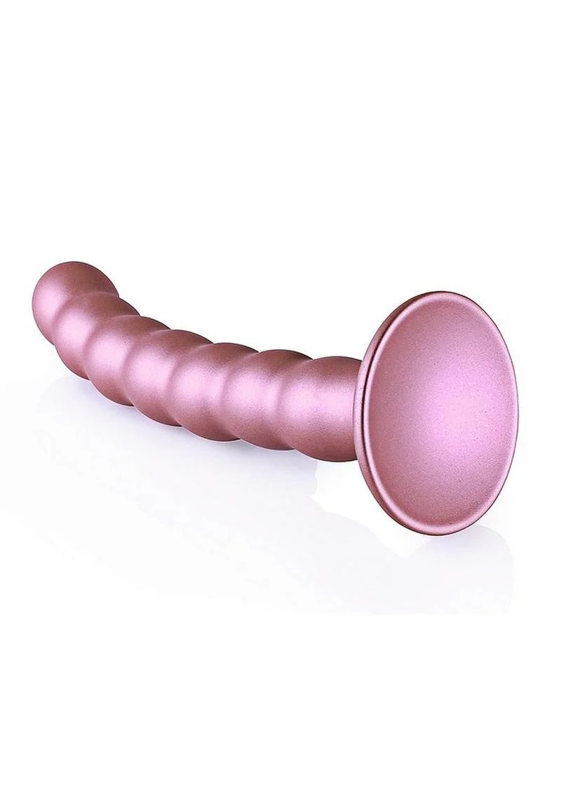 Ouch! Beaded G-Spot Silicone Dildo 6.5in - Metallic - Image 2