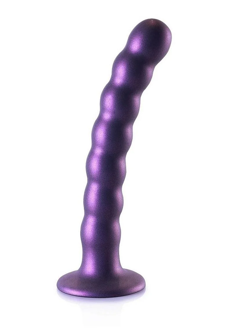 Ouch! Beaded G-Spot Silicone Dildo 6.5in - Metallic - Image 5
