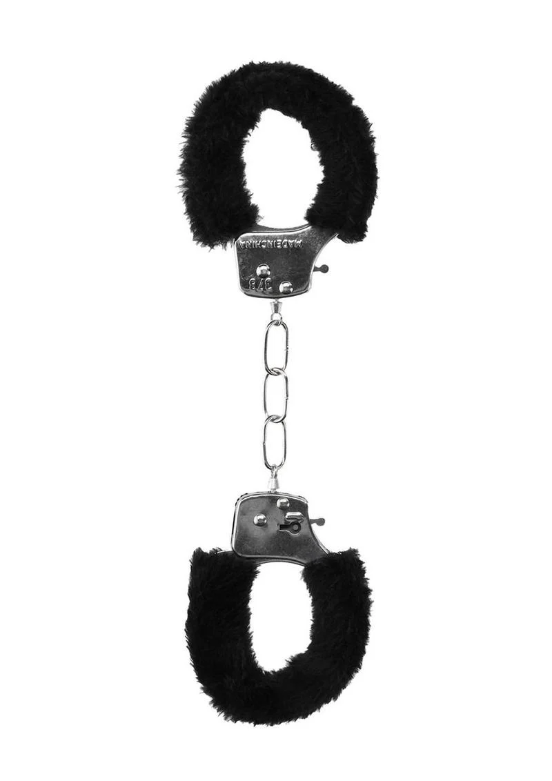 Ouch! Beginner's Furry Hand Cuffs with Quick Release Button - Image 3