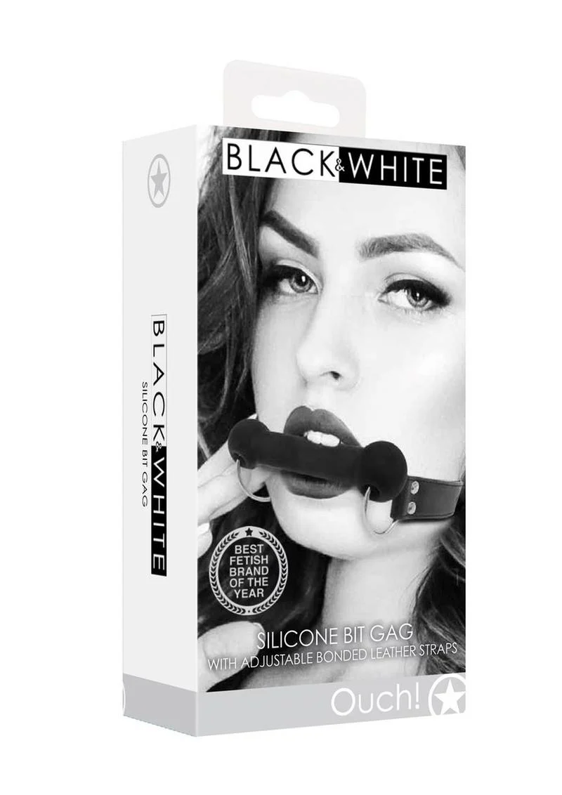 Ouch! Silicone Bit Gag with Adjustable Bonded Leather Straps - Image 2