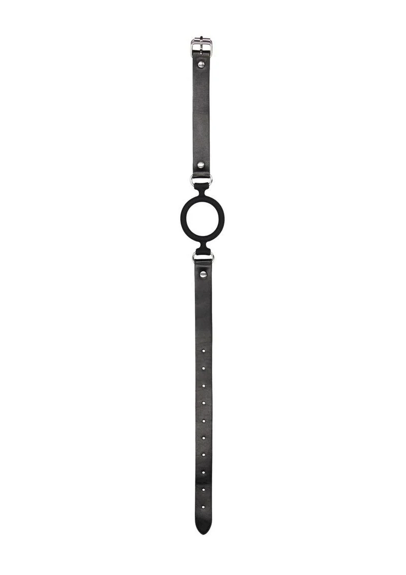 Ouch! Silicone Ring Gag with Adjustable Bonded Leather Straps - Image 3