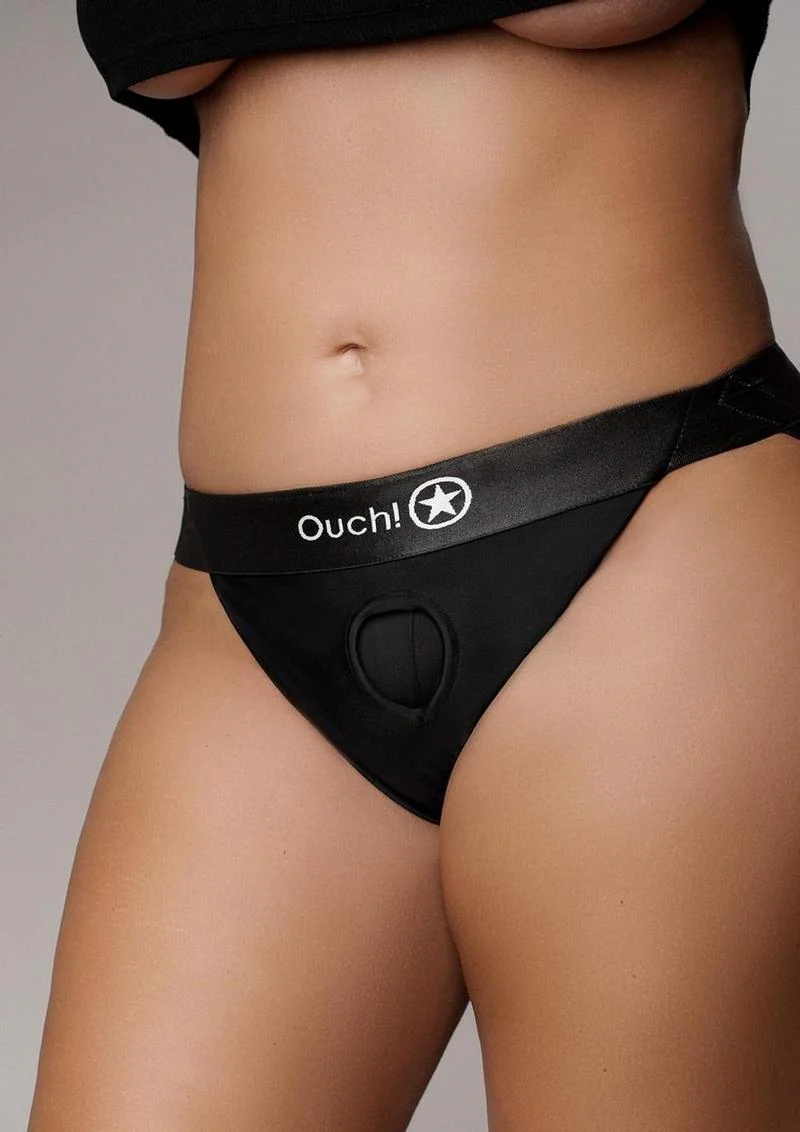 Ouch! Vibrating Strap-On Panty Harness with Open Back Rechargeable - Image 9