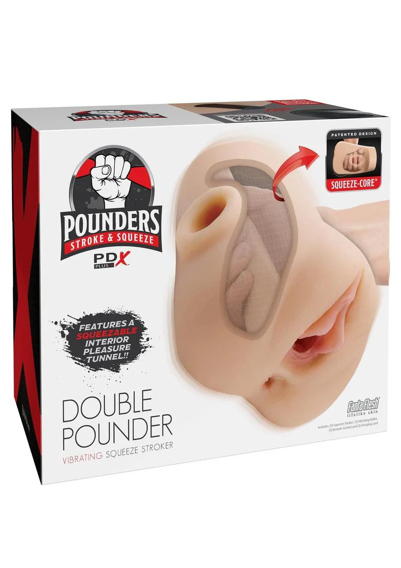 Pdx Plus Double Pounder Vibrating Squeeze Stroker - Pussy and Ass - Image 6