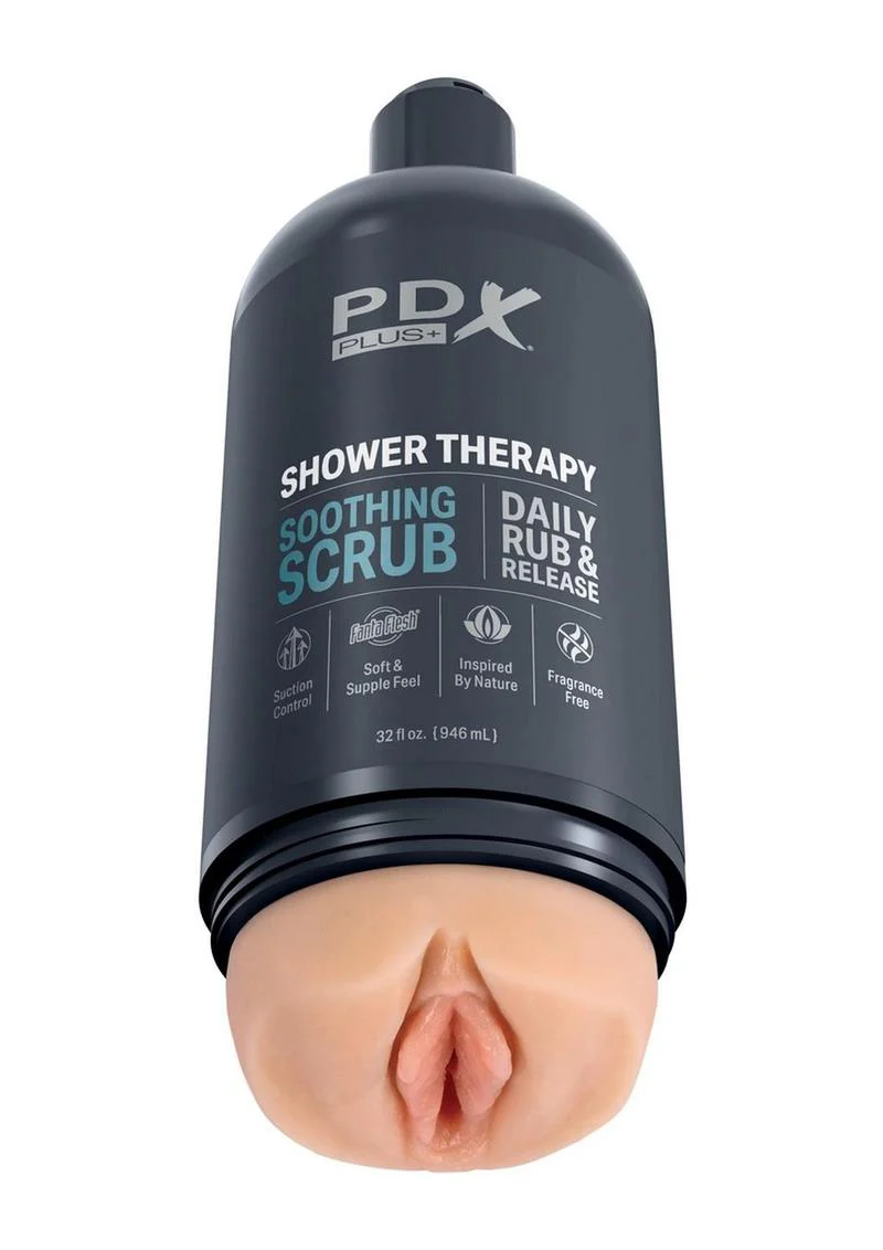 Pdx Plus Shower Therapy Soothing Scrub Discreet Stroker - Vanilla - Image 2