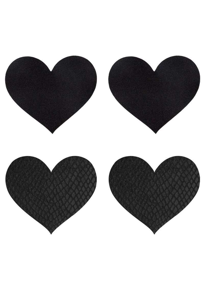 Peekaboo Classic Black Hearts Pasties - Image 3
