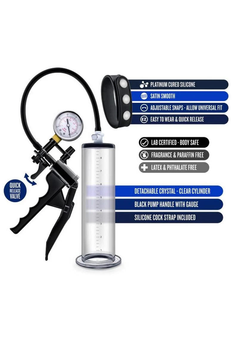Performance Vx8 Premium Penis Pump System with Silicone Cock Strap - Image 4