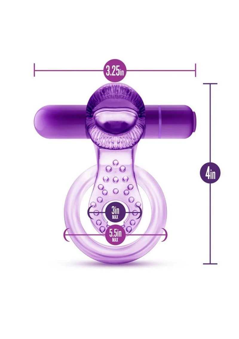 Play with Me Lick It Vibrating Double Strap Cock Ring - Image 3