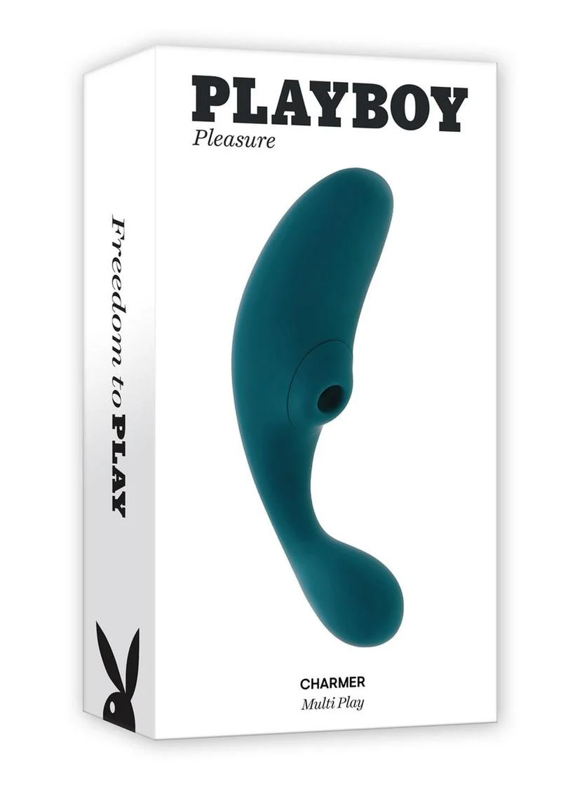 Playboy Charmer Rechargeable Silicone Dual Vibrator with Clitoral Stimulation - Image 4