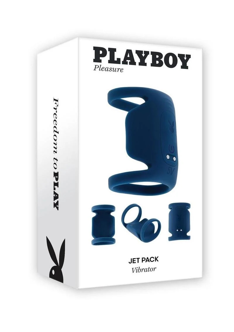 Playboy Jet Pack Rechargeable Silicone Double Ring Penis Vibrator - Image 4
