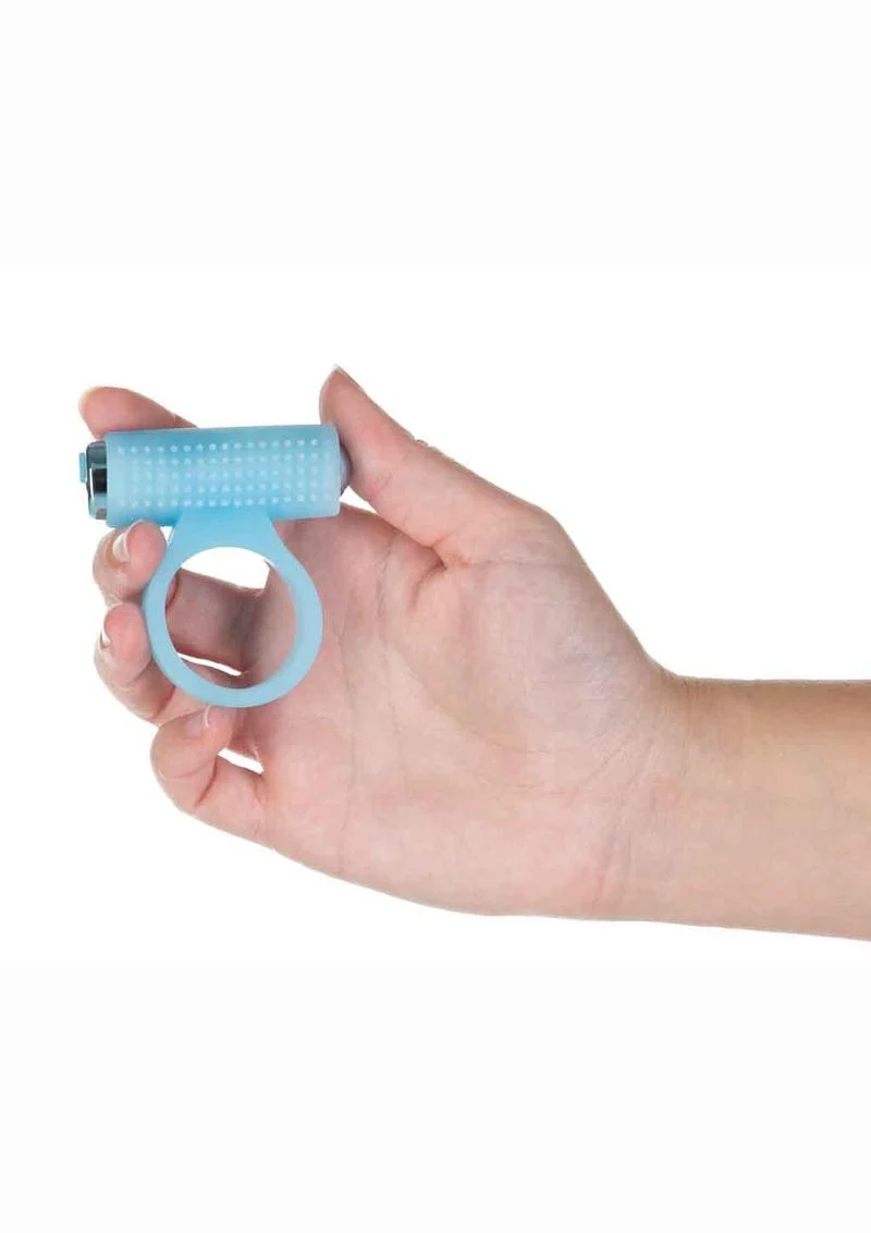 Powerbullet Cosmic Ring Rechargeable Silicone Vibrating Cock Ring - Glow In - Image 2