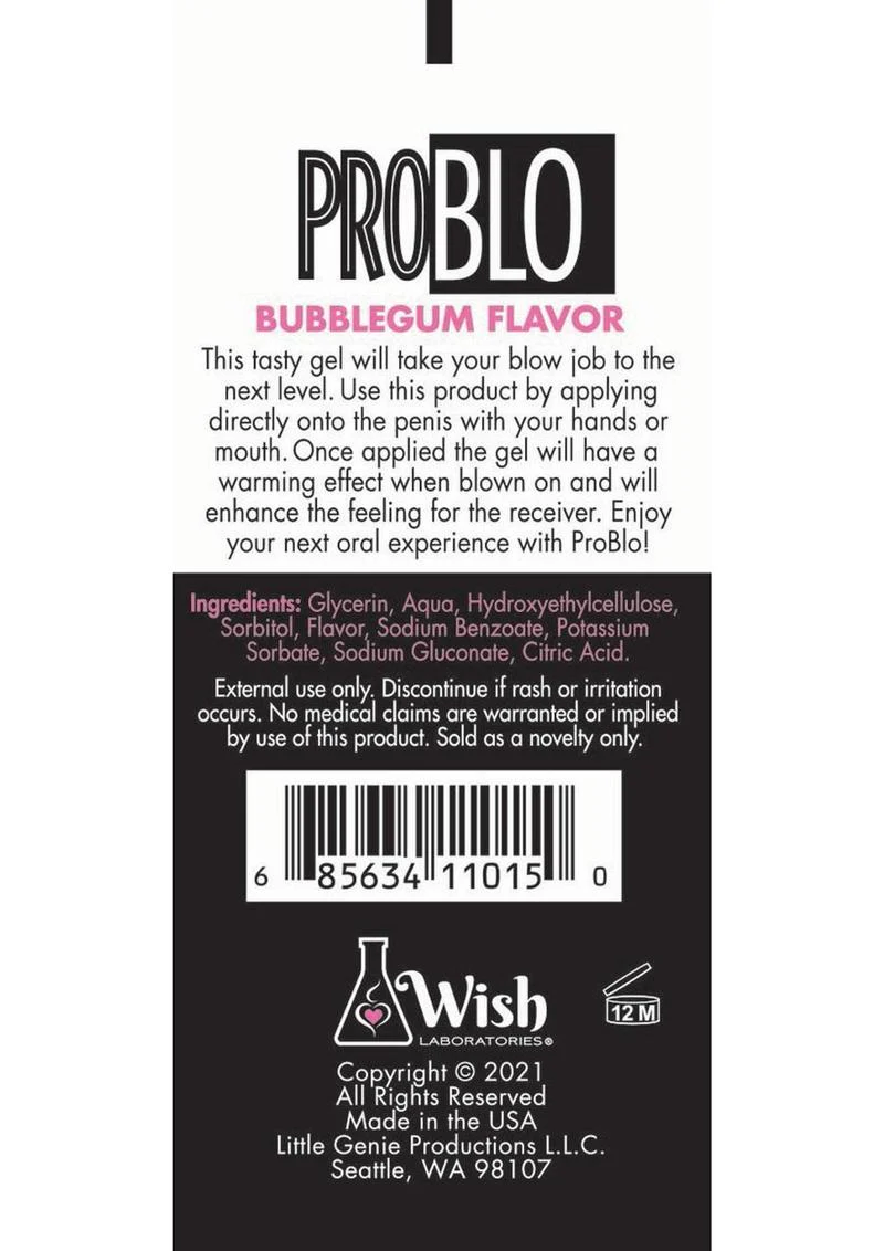 Problo Oral Pleasure Flavored Gel 1.5oz - Bubblegum - Image 2