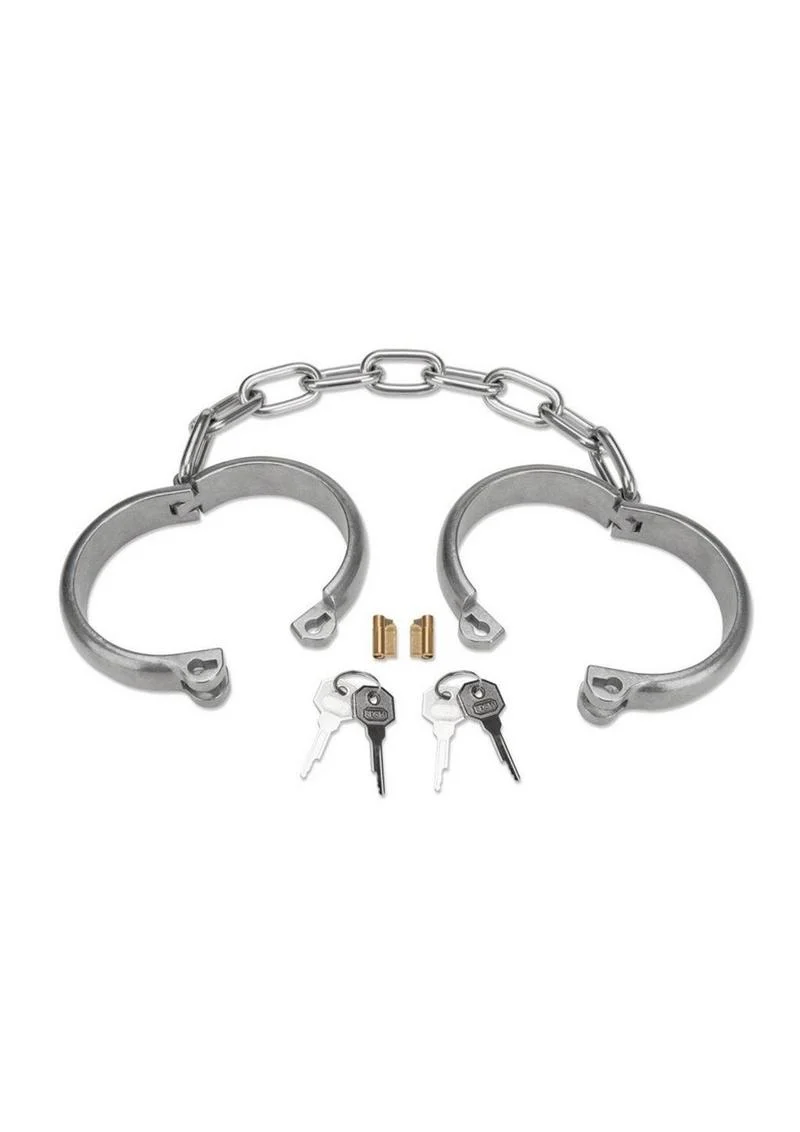 Prowler Red Heavy Duty Metal Ankle Cuffs - Stainless - Image 3