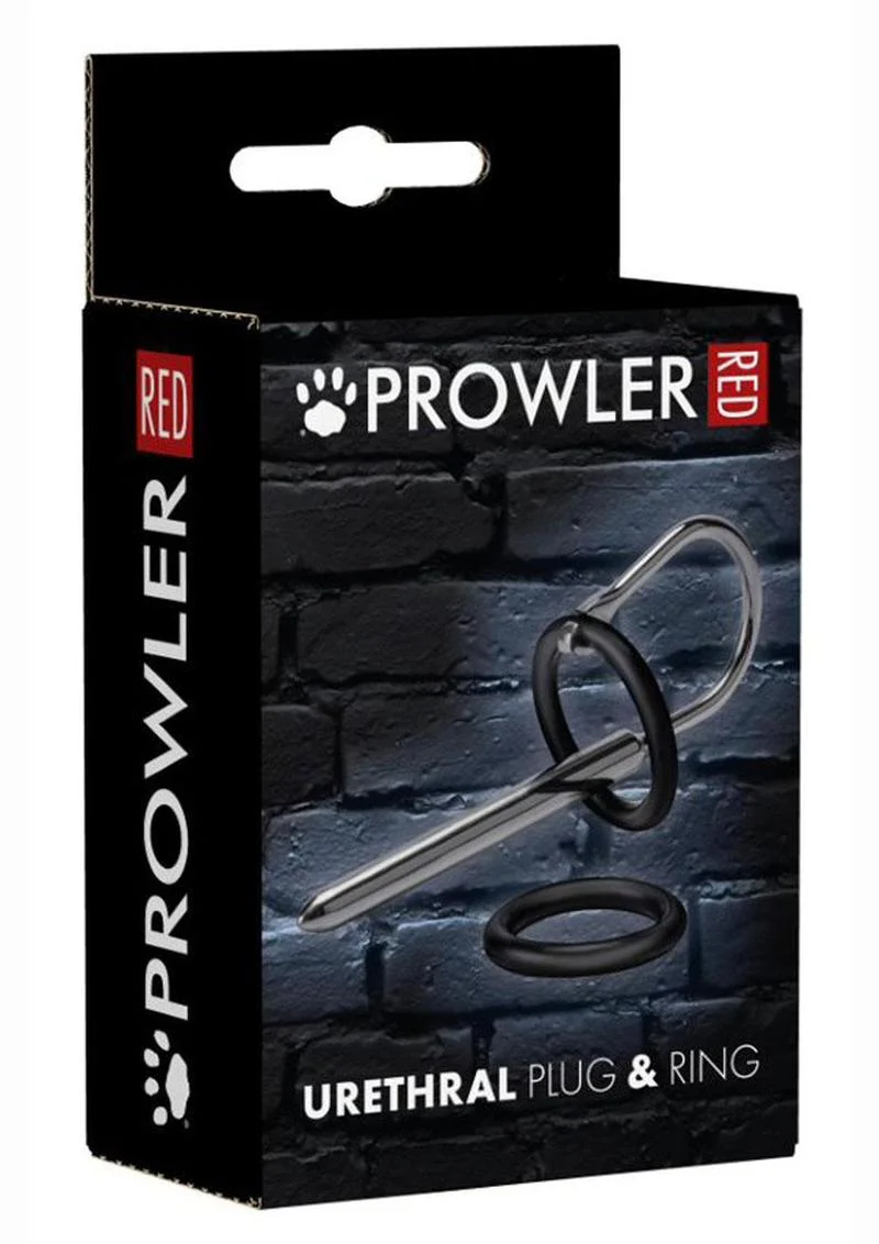 Prowler Red Stainless Steel Urethral Plug and Ring - Image 2
