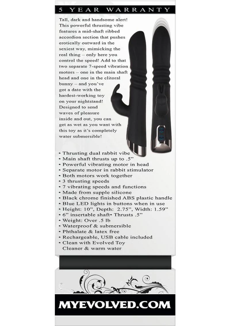 Rapid Rabbit Rechargeable Silicone Thrusting Rabbit Vibrator - Image 2