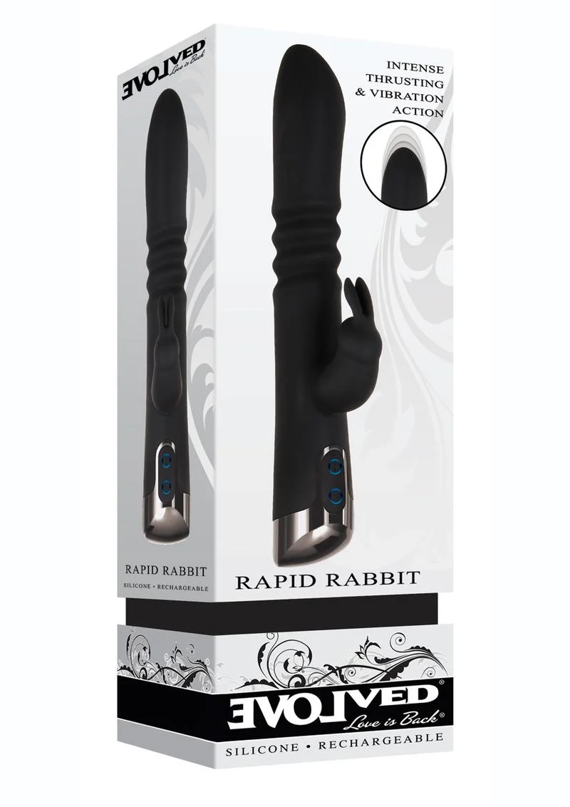 Rapid Rabbit Rechargeable Silicone Thrusting Rabbit Vibrator - Image 3