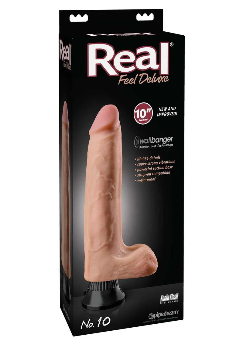 Real Feel Deluxe No. 10 Wallbanger Vibrating Dildo with Balls - Image 4