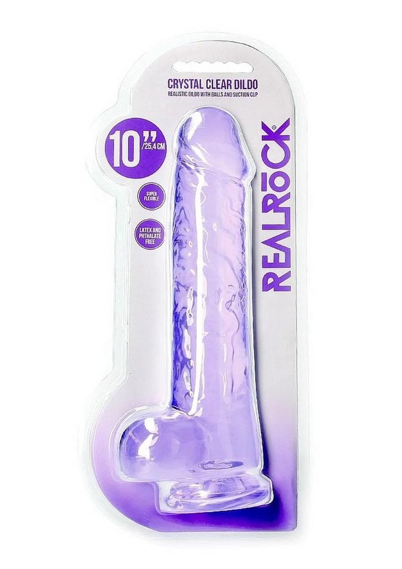 Realrock Crystal Clear Realistic Dildo with Balls - Image 3