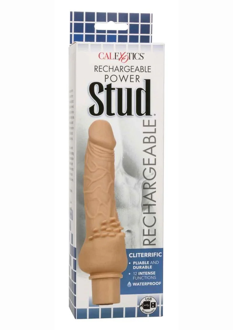 Rechargeable Power Stud Cliterrific Silicone Vibrating Dong - Image 10