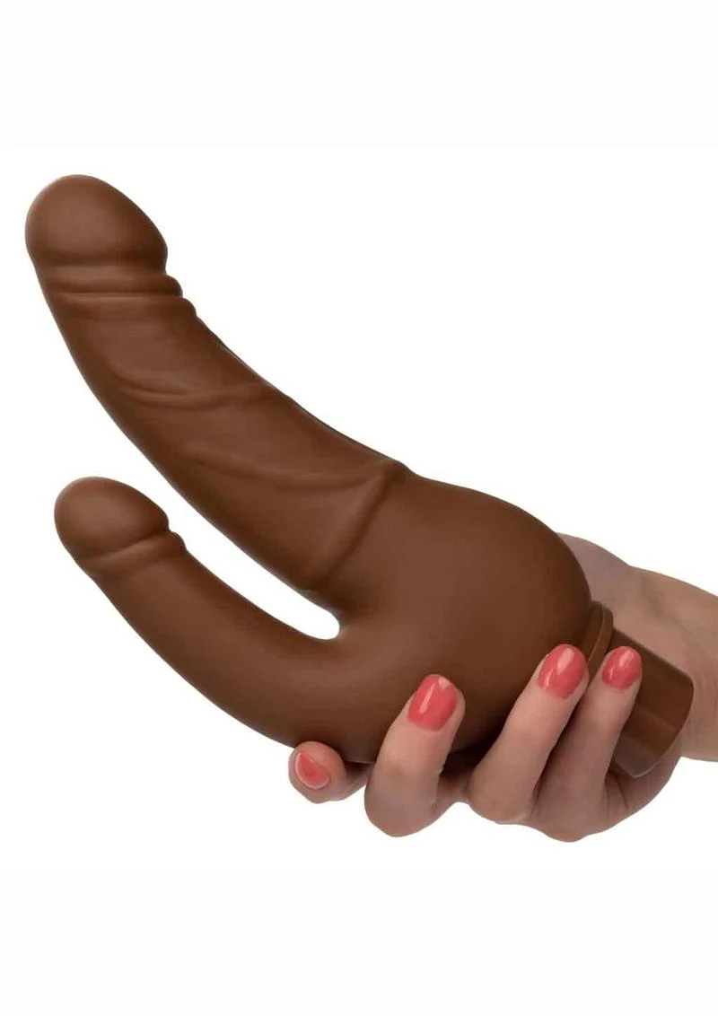 Rechargeable Power Stud Over and Under Silicone Vibrating Double Dong - Image 2