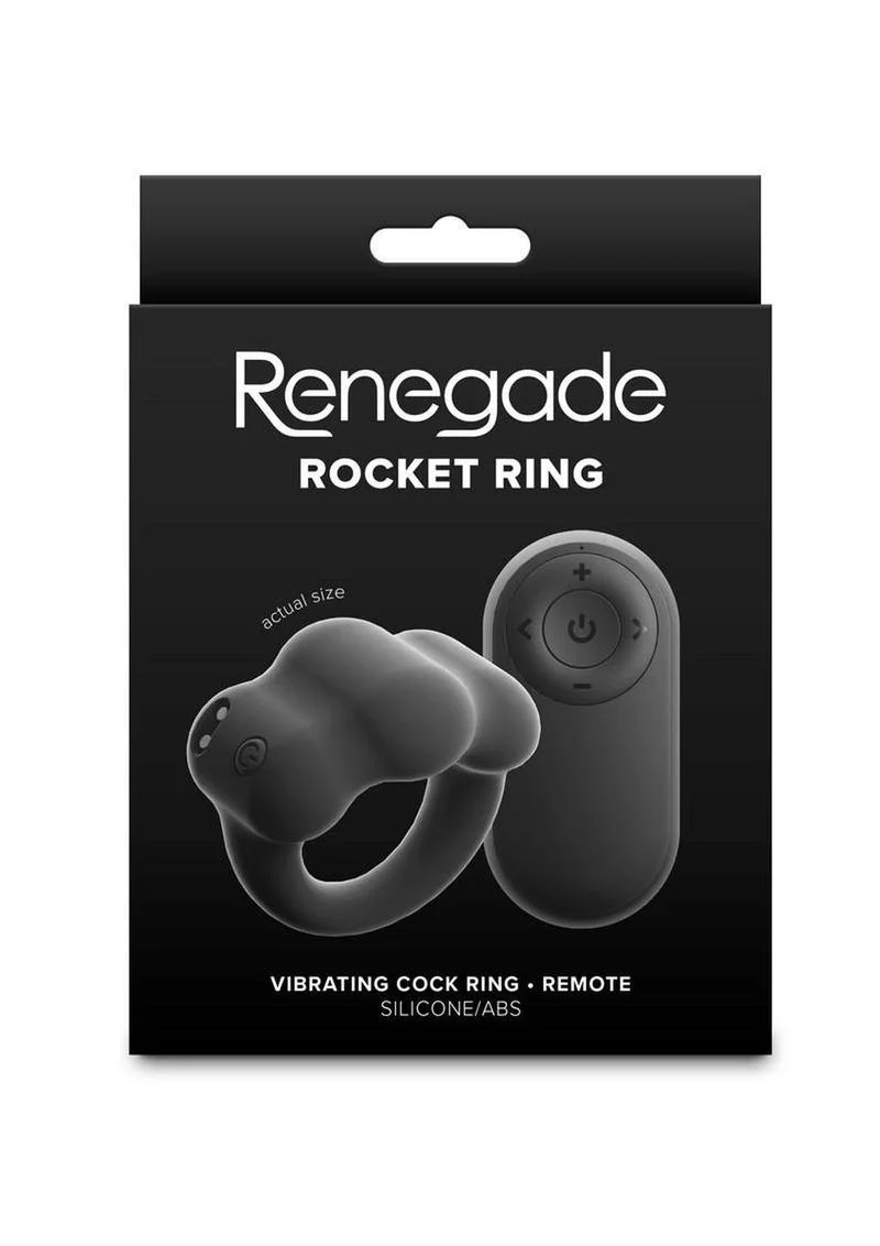 Renegade Rocket Ring Rechargeable Silicone Cock Ring and Ball Stretcher with Remote Control - Image 2