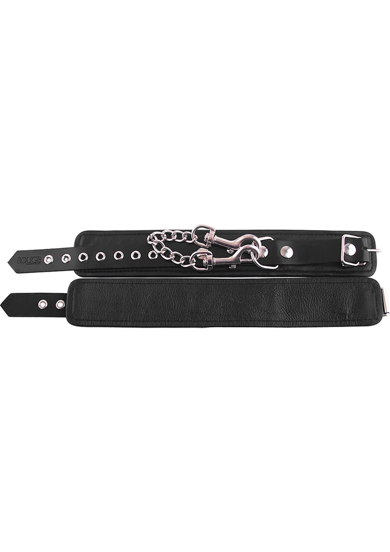 Rouge Plain Leather Adjustable Ankle Cuffs - Image 2