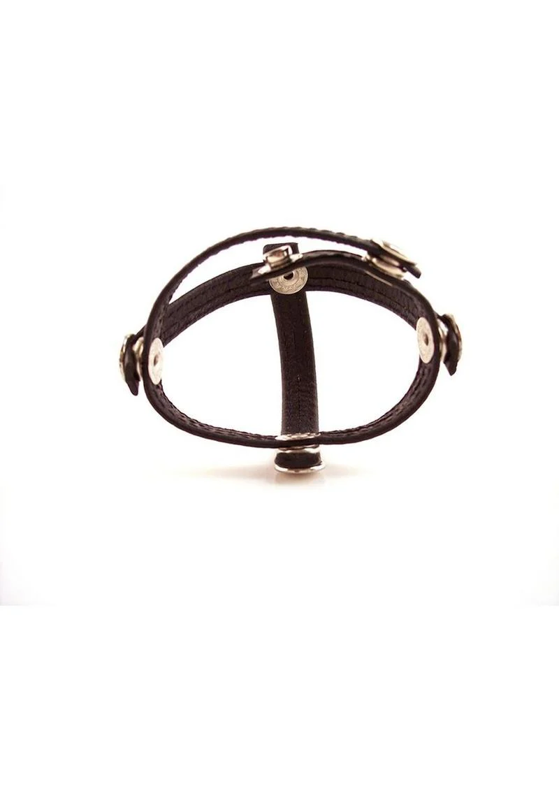 Rouge Three Piece Divider Adjustable Snap Leather Cock Ring