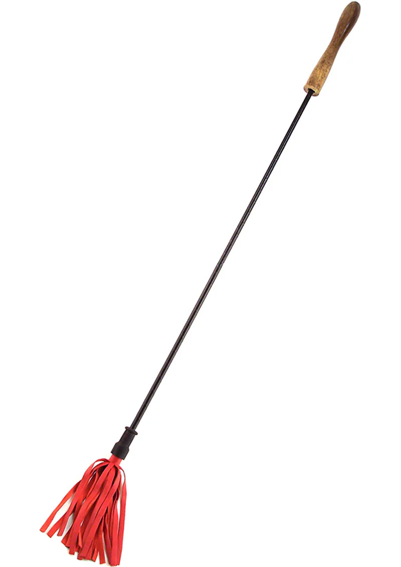 Rouge Wooden Handle Leather Riding Crop - Image 3