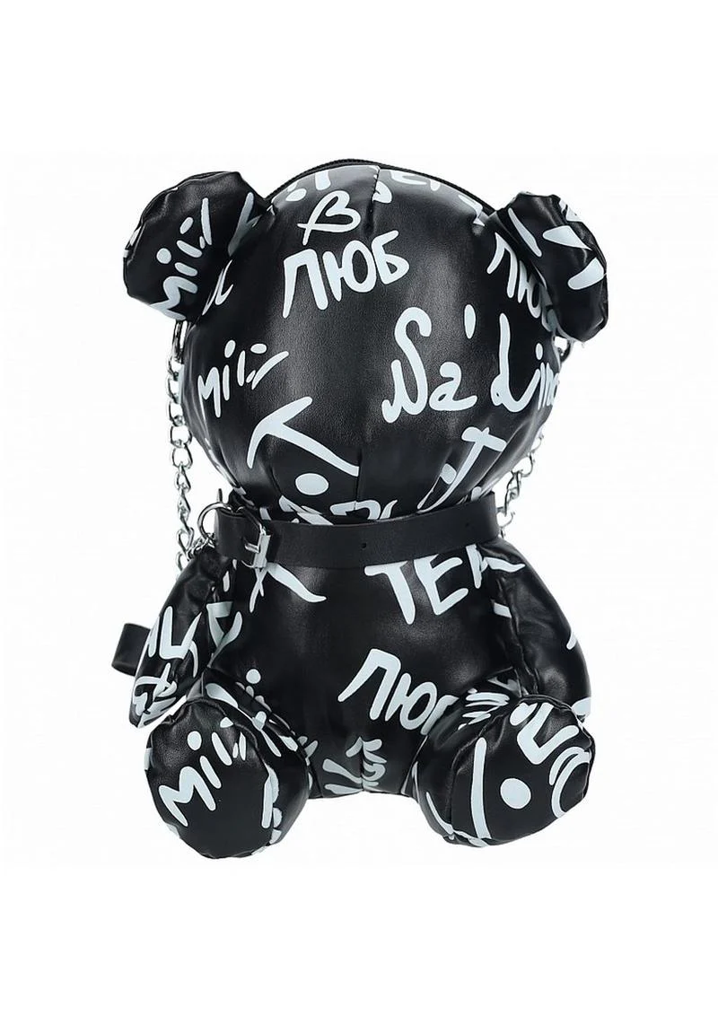S-Line Bear Bag Pleather Writing - Image 4