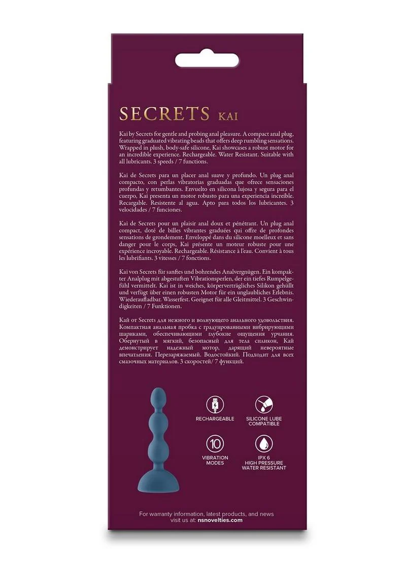 Secrets Kai Rechargeable Silicone Anal Plug - Image 3