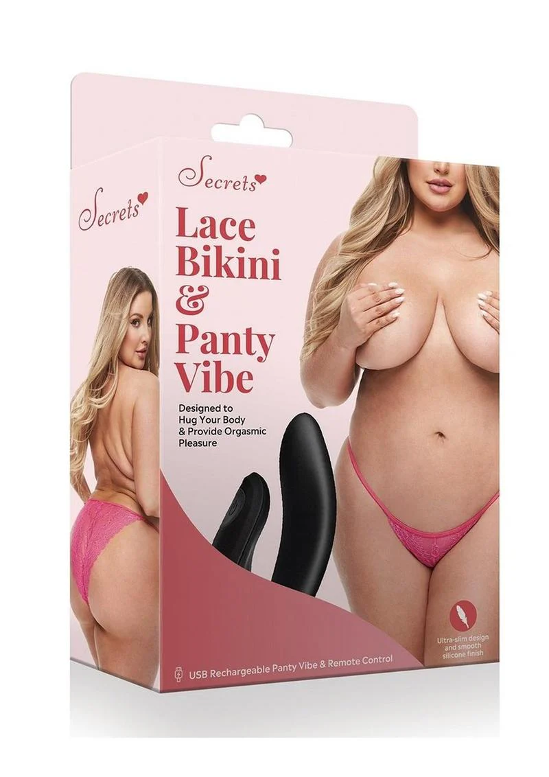 Secrets Lace Panty and Rechargeable Remote Control Panty Vibe - Image 12