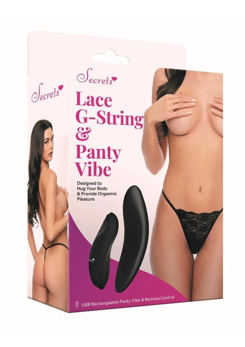 Secrets Lace Panty and Rechargeable Remote Control Panty Vibe - Image 9