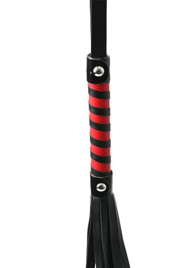 Sex and Mischief Red and Black Stripe Flogger - Image 4
