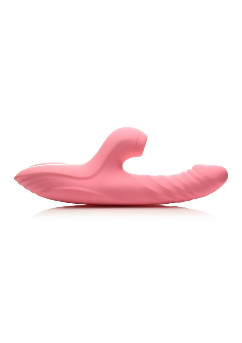 Shegasm Candy-Thrust Rechargeable Silicone Thrusting and Sucking Rabbit Vibrator - Image 2