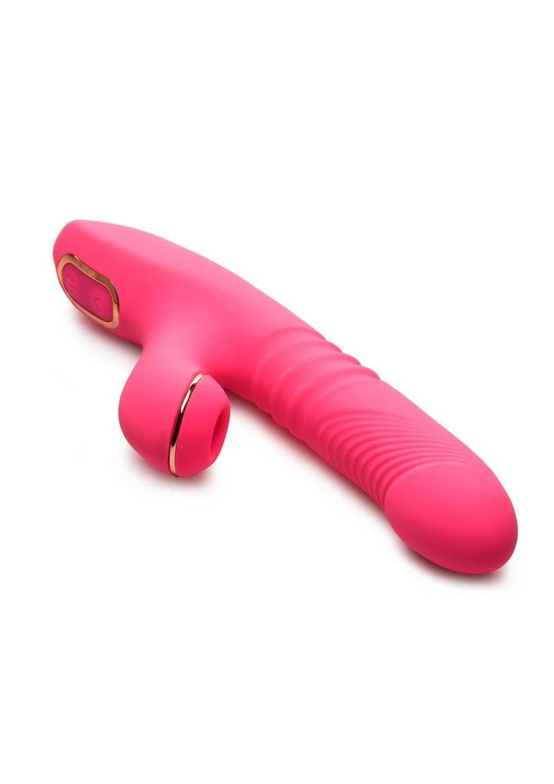 Shegasm Pro-Thrust Thrusting Suction Rechargeable Silicone Rabbit Vibrator - Image 2