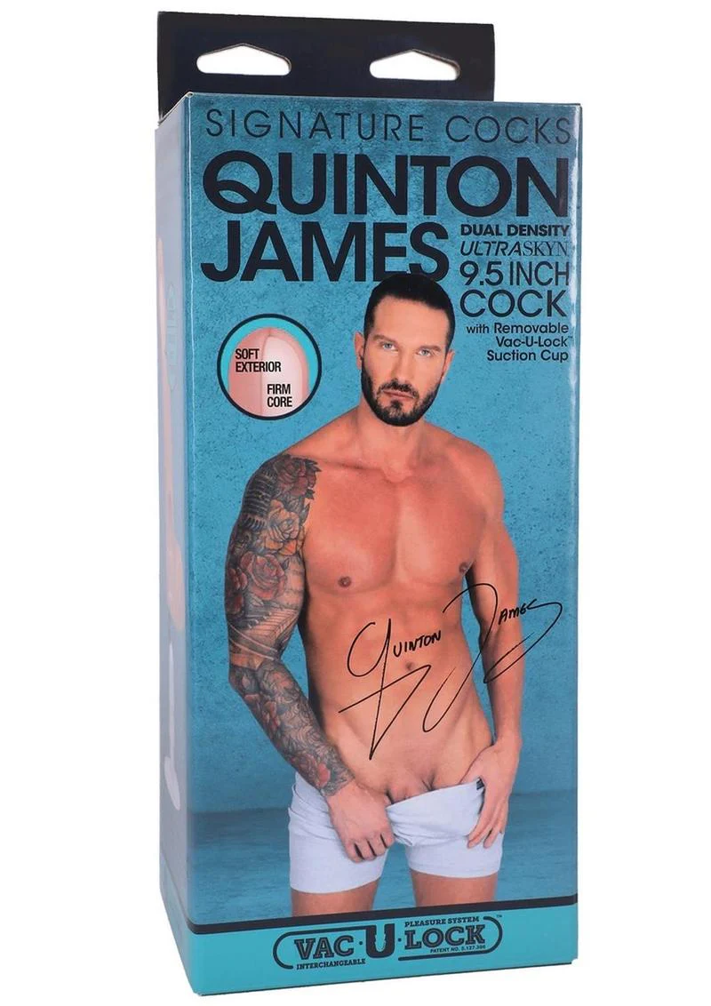 Signature Cocks Ultraskyn Quinton James Dildo with Removable Suction Cup - Image 2