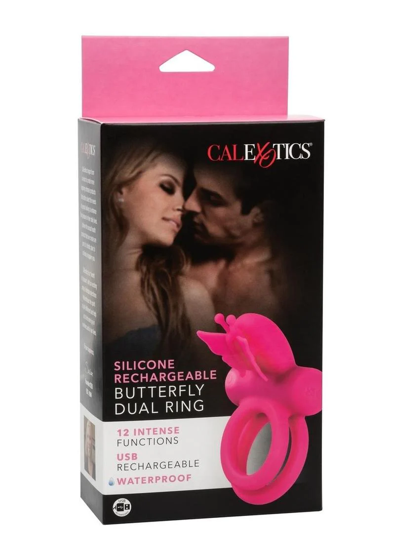 Silicone Rechargeable Dual Butterfly Couples Ring - Image 3